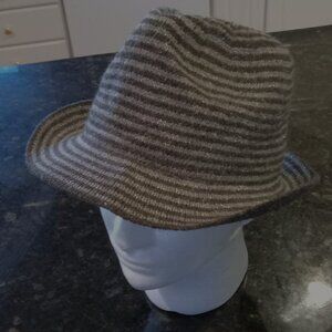 ADORA Hipster Fedora with Sparkly Stripes & Slate Underbrim